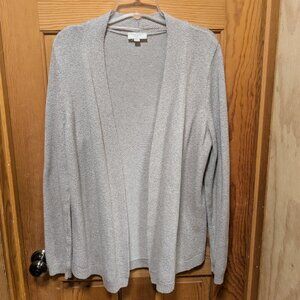 LOFT Oatmeal Open Front Cardigan